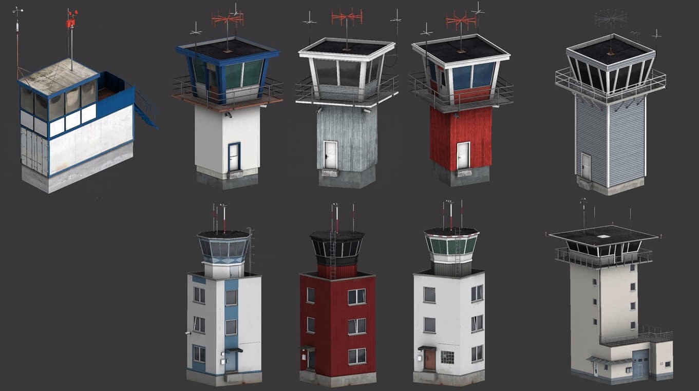 X-Plane 1110 tower objs